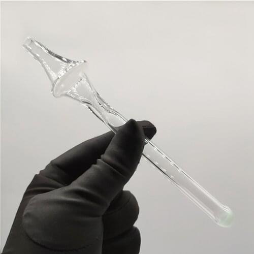 Premium Glass Smoking Smoking Pipe With Clear Handle Tobacco Hand Spoon Herb Pipes Accessories