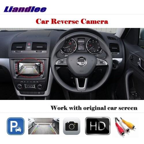 Liandlee Auto Reverse Parking Camera For Skoda Fabia 2007-2014 / Rear Rearview Camera Back Work with Car Factory Screen