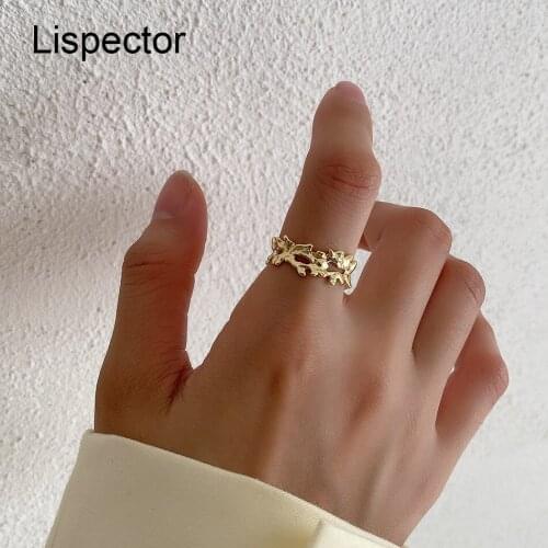 Lispector 925 Sterling Silver Irregular Hollow Rings for Women Men Personality Lava Texture Ring Party Unisex Jewelry Gifts