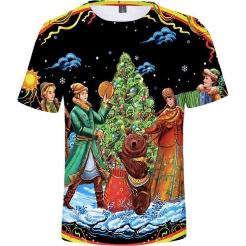 Fashion New Hot Christmas Popular t shirt Men Women Casual Summer Short Sleeves 3D T shirt Tops Suitable Christmas girl boy Tees