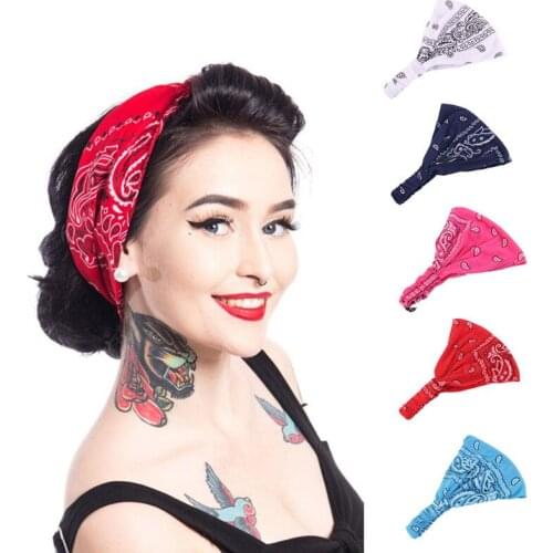 Fashion Women Girls Summer Hair Bands Print Headbands Vintage Turban Bandage Bandanas HairBands Hair Accessories