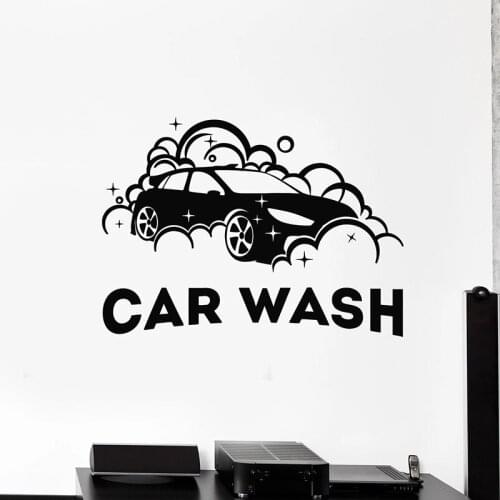Car Wash Wall Decal Auto Cleaning Service Garage Art Decoration Door Window Logo Vinyl Stickers Creative Waterproof Mural E585