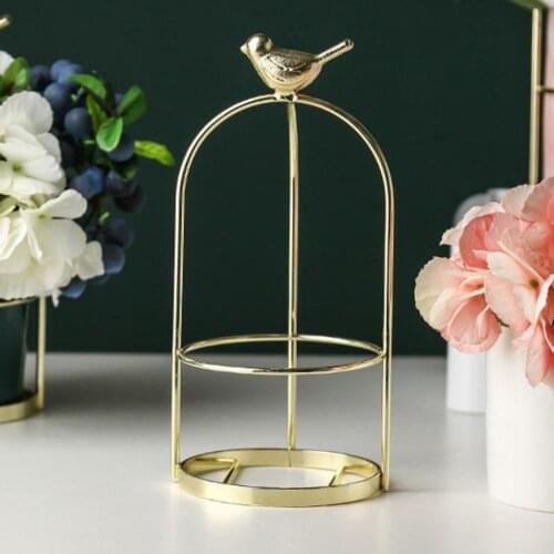 Nordic Iron Art Rack Ceramic Flower Pot Ornament Creative Desktop Dried Flower Holder Bird Frame Decor for Office Home Decor