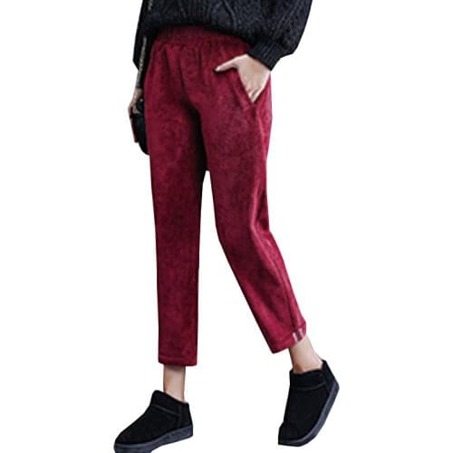 Autumn Winter Women Retro Corduroy Nine Pants 2017 New Loose Was Thin Casual Harem Flanging Ladies Pants Pantalon Femme WZ162