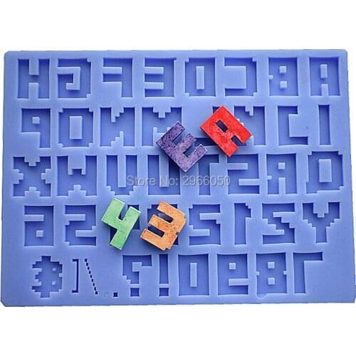 Pixel Shape Digital & Letter Cake Mold, Wholesale Silicone Cake Mold, Cake Decoration Tool LH49
