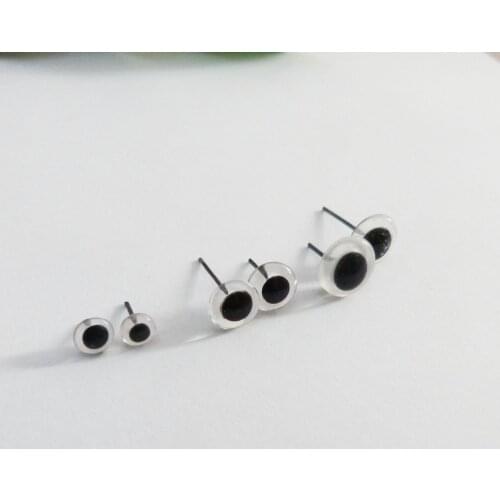 300pcs/lot new 3/4/5/6/7/8/9/10/11/12mm clear color glass toy eyes with pin for diy handcraft maerials--size option