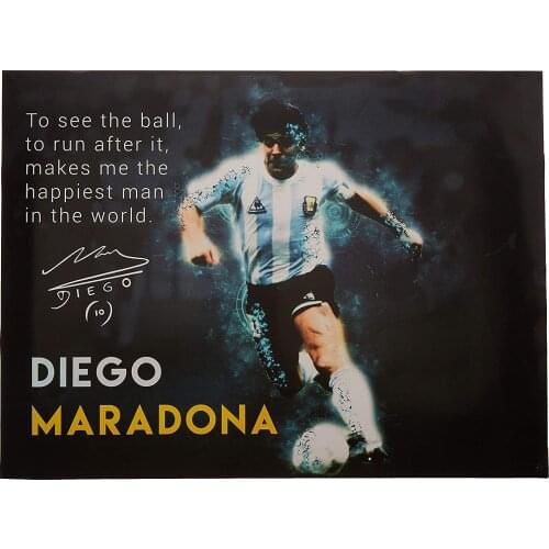 Tri-Seven Entertainment Diego Maradona Poster Football Soccer Quote Art Print,Multicolor