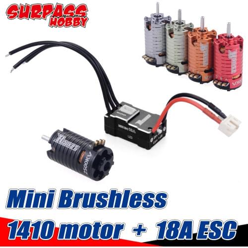 Rocket MINI 1410 Brushless Motor Micro 2500KV 3500KV 5500KV 7500KV 9500KV 18A ESC 1-2S for 1/24 1/28 1/32 RC Car Mini cars