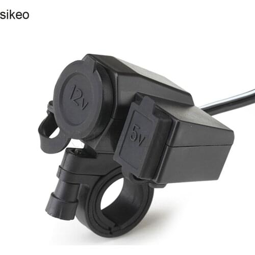 Sikeo Motorbike 12 V Cigarette Lighter Waterproof power socket usb for motorcycle 5V USB Power Port Adaptor Outlet Charger