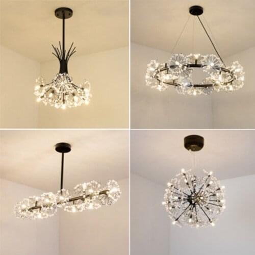 Nordic hanging ceiling lamps crystal LED pendant lights living room restaurant lustre pendente luminaire