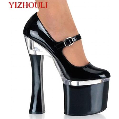 Special Offer Classic Ankle Strap Platforms Women 18cm Super High Heel Wedding / Party Shoes, Pole Dance Shoes
