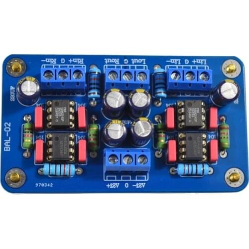 SSM2141 Balanced XLR Input to RCA Single-ended Signal Output Finished Board Dual Channel