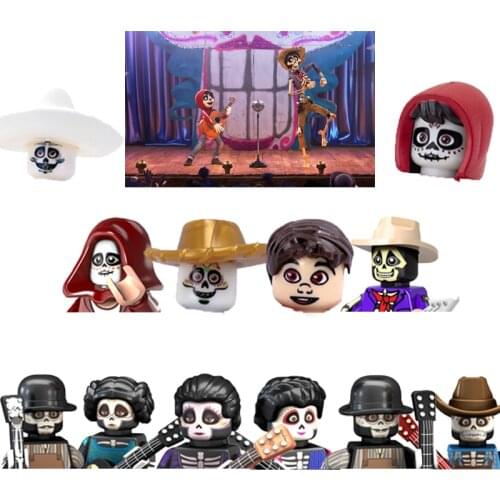 The Day Of The Dead Coco Movie Victoria Quirinas Chino Alpacino Ector Miguel Ernesto de la Cruz Building Blocks Figure Head