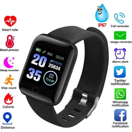 116 Plus Smart Fitness Bracelet Bluetooth Wristband Running Step Tracker Sports Pedometer Heart Rate Monitor Smart Band