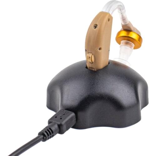 Hearing Amplifier Up to 30X USB Hearing Aids Base Rechargeable Sound Amplifier 15hr Battery Life With Adapter 6 Silicone Tips