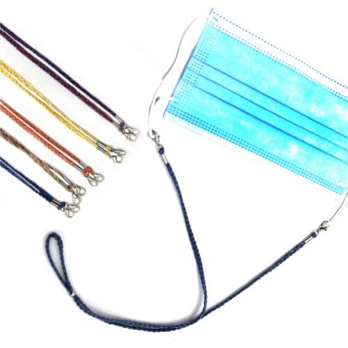 Colorful Thread Woven Mask Lanyard Hanger Adjustable Mask Lanyard Straps For Back Of Head Or Neck With Clips Eyeglasses Chain