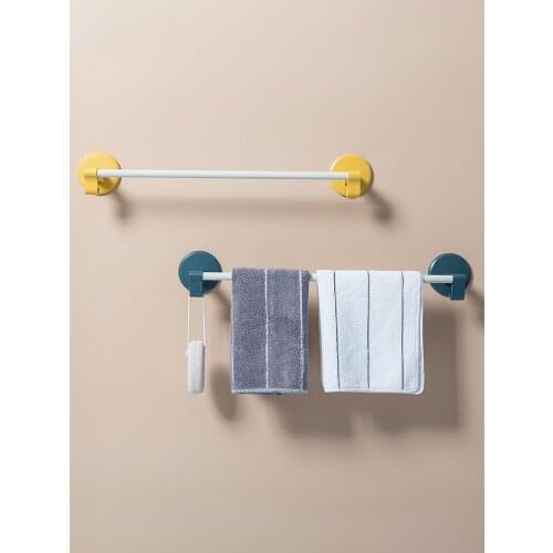 Perforation-free towel rack Nordic creative and contracted bathroom bathroom bathroom single lever suction cup hanging towel rac