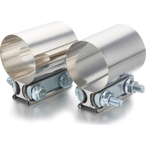 2" Butt Joint Band Clamp Exhaust Sleeve Stainless Steel 2 Pieces
