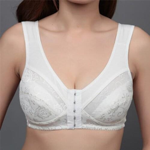 Casual Solid Color Front Closure Heigh Quality Wire Free Bras For Female Women Fashion Adjusted Straps Bras