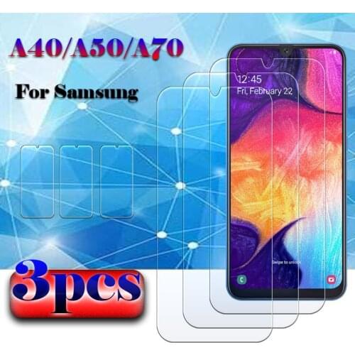 1 to 3 pcs Protective glass on the for samsung galaxy a40 screen protector film samsum sansun glaxay a70 a50 tremp tempered