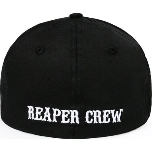 1PCS SOA Sons of Anarchy Fitted Baseball Cap Hat Embroidered Hat Black