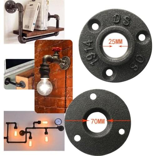1pcs Cast Iron Flanges Thread Malleable Iron Pipe Fittings Wall Mount Floor Antique Flange Piece Hardware