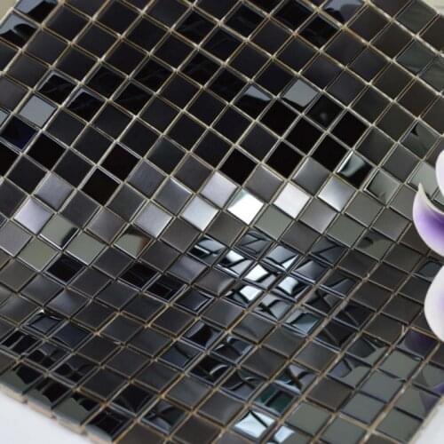 15*15mm black tainless steel backsplash home improvement hallway kitchen backsplash dining room bathroom shower tiles