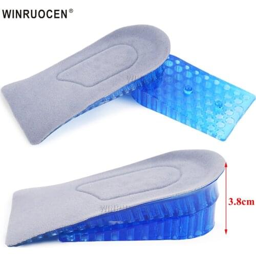 2-layer Height Increase Insole Silicone Heel Cushion Inserts Gel Pads Taller Height Lift Comfy Unisex Men Women Shoes Insole