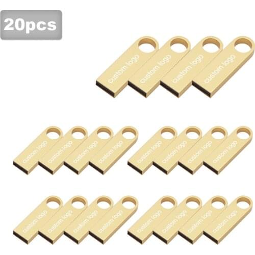 20pcs/lot USB2.0 flash drive 128gb drive 64 GB 32 GB Free Custom logo 16 GB 8GB pen drive 4GB storage USB Stick For gift wedding