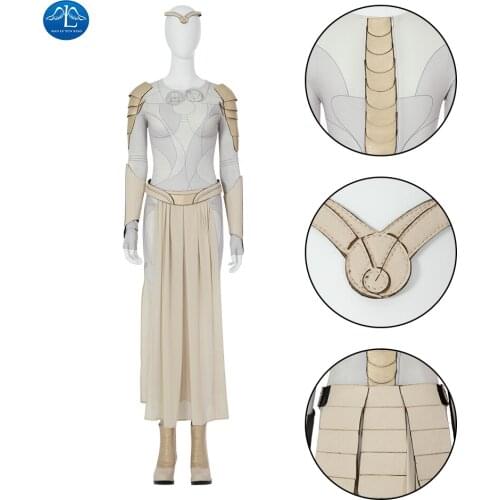 2021 Eternals Thena Cosplay Costume Halloween Costumes for Women White Dress Cosplay Costumes Anime Clothes