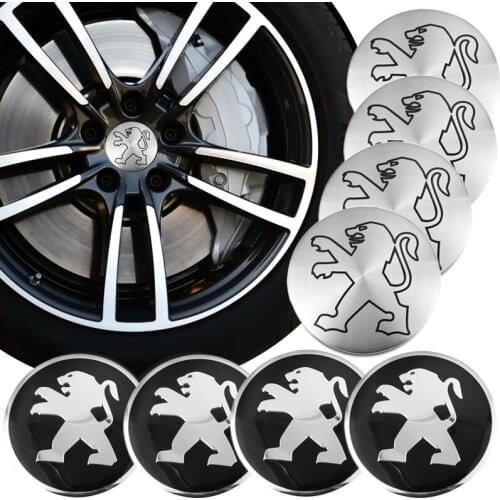 4Pcs 56mm Car Wheel Stickers Center Hub Cap Emblem Decal For Peugeot 206 307 308 3008 207 208 407 508 2008 5008 107 106 205 4008