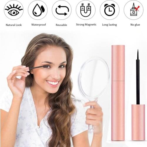6 Pair Invisible Magnetic Fake Eyelashes 3D Lashes Eyeliner Kit Made of High-quality Materials Lightweight and More Comfortable