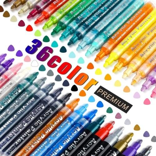 28 Color Acrylic Pen,Acrylic Paint Pens,Paint Marker Pen Set Ideal for Rock Wood, Metal, Plastic,Glass,Canvas,Ceramic,Easter Egg
