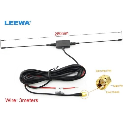 LEEWA Car SMA Active antenna with built-in amplifier for digital TV #CA916