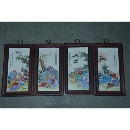 Antique porcelain brand painting,18 Buddha, 4 pieces/pack, Hand-painted crafts, best collection