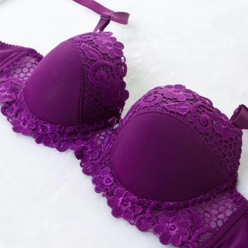 Big embroidery bra underwear side income Furu large size bra large cup thin section gather adjustment type A B C D cup