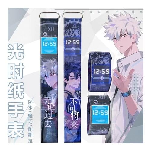Anime Shiguang Daili Ren Cheng Xiaoshi Lu Guang Couple Watches Waterproof Paper Wrist Watch Fashion Student Cosplay Xmas Gift