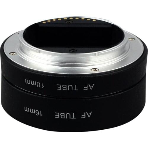 Black Metal AF Auto-focus Macro Extension Tube Set 10mm&16mm for Sony NEX E-mount Camera NEX 3/3N/5/5N and Full Frame A7 A7S/A7S