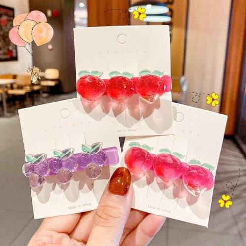 CYGJFC Girls Cartoon Fruit Hairpins Transparent Hair Clips Kids Hair Accessories Hairgrip Headwear Ornaments Barrettes