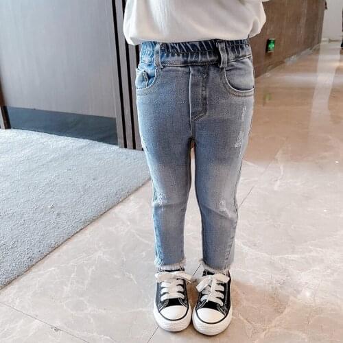 Kids Jeans Solid Color Toddler Girls Jeans Casual Style Jeans Baby Girl Spring Autumn Kid Clothes