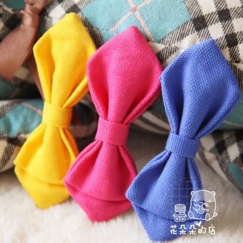 Kids Solid Colors Bow Tie Baby Accessory Kids Clothing Cotton canvas bowknot A variety of colors