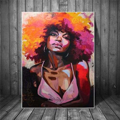 African Women Wall Paintings For The Wall Art Decorative Canvas Prints Wall Graffiti Art Pictures For Living Room Cuadros Decor