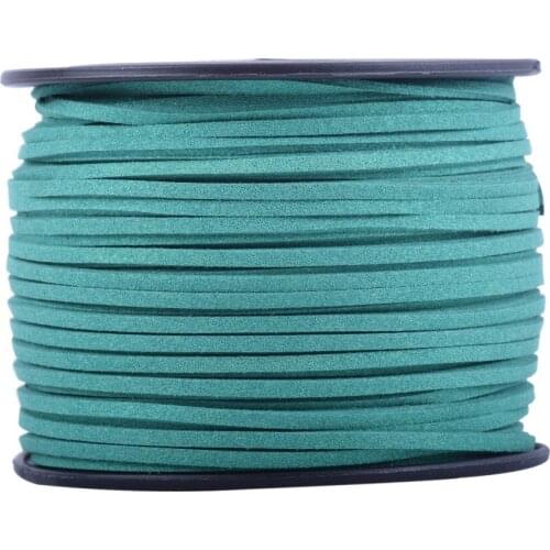 KONMAY 100 Yards 2.65mm Metallic Colors Micro Fiber Lace Faux Suede Leather Cord on Rolls for Jewelry Making
