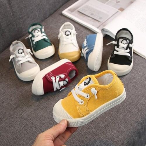 Toddler Girl Sneakers Boy Shoes Kids Jelly Color Canvas Shoes Casual Lace Up Classic Flats Children Shoes for Student