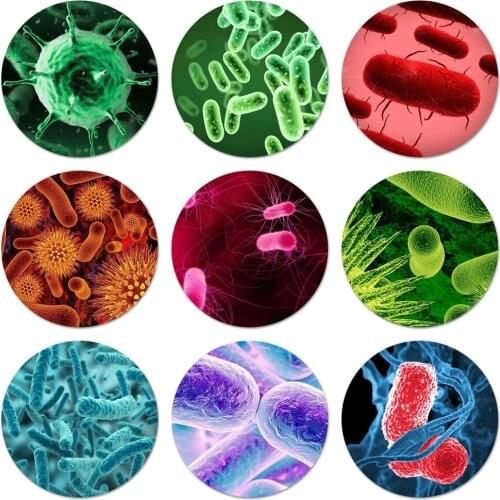 Microbes Red Icons Pins Badge Decoration Brooches Metal Badges For Backpack Decoration