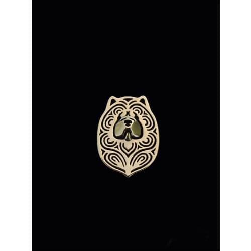 Trendy high quality cute Chow Chow animal brooches plated silver plated men brooches fashion jewelry