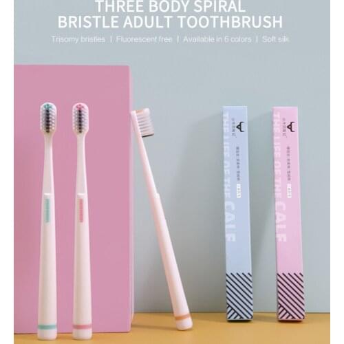 Random Color Soft Toothbrushes Spiral Silk Charcoal Cotton Bristles Standing Eco-friendly Home Travel Hotel Use Oral Care Tools