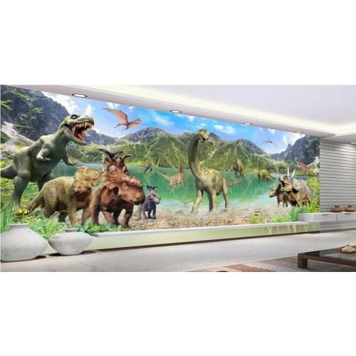 3d room wallpaper custom mural non-woven wall sticker 3d The huge giant dinosaur world painting photo 3d wall murals wallpaper
