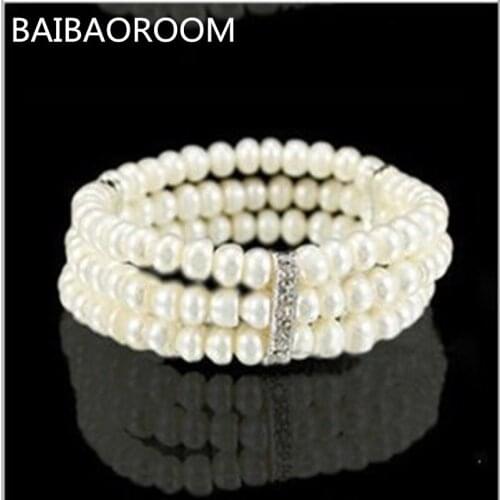 10pcs New Arrival Simple Brand Design Noble Imitation Pearl Elastic Bracelet Statement Accessories Jewelry Women