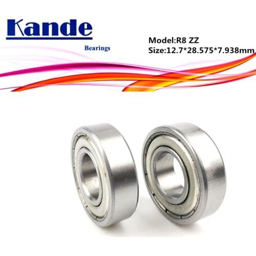 Kande Bearings Pram wheel bearings R8 4pcs ABEC-1 R8ZZ 4pcs ABEC-5 R8 ZZ Inch Bearing 12.7*28.575*7.938mm